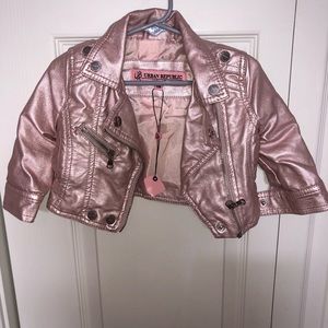 Baby/toddler leather bomber jacket
